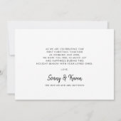 結婚したメリーモダンは結婚クリスマス 案内状 (裏面)