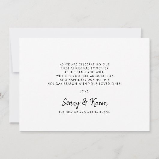 結婚したメリーモダンは結婚クリスマス 案内状 (裏面)