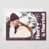 結婚したメリーモダンアーチ写真濃い赤 シーズンカード (正面)