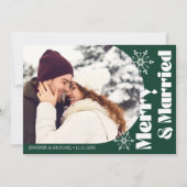 結婚したメリーモダンアーチ写真緑 シーズンカード (正面)