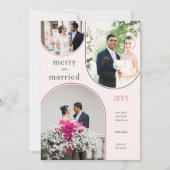 結婚したメリーモダンArch Newlywed 3枚の写真 シーズンカード (正面)