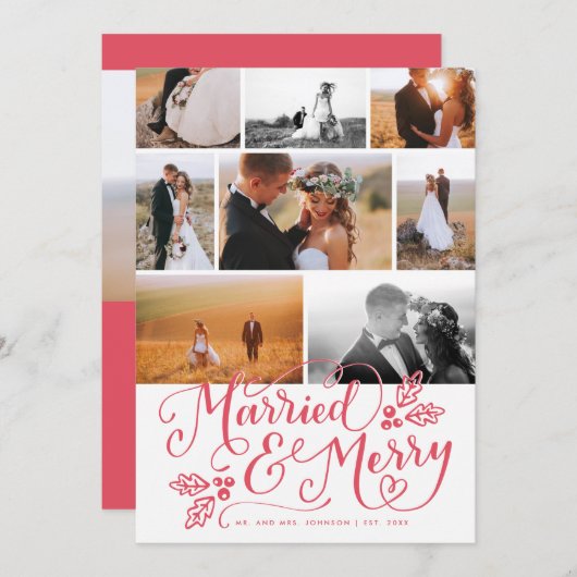 結婚したメリー数々の&-Photo Crismas Collage シーズンカード (正面/裏面)