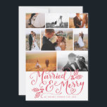 結婚したメリー数々の&-Photo Crismas Collage シーズンカード<br><div class="desc">祝初めてのクリスマスの皆さ結婚したんは、このホリデーカードを使って、「スタイリッシュオリジナル」と「レタリング」を使って、「結婚した」とは、ハンプリーの実を描いたものです。8枚の写真のコラージュが写真を紹介し、ハイライトお気に入りの表示。新婚夫婦結婚したが祝祭日のお知らせや結婚サンキューカードに使うのにのまわりに最適だ。このデザインはコレクションの一部で、色、レイアウト、お違うよび形式で使用できます。</div>