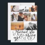 結婚したメリー数々の&-Photo Crismas Collage シーズンカード<br><div class="desc">祝初めてのクリスマスの皆さ結婚したんは、このホリデーカードを使って、「スタイリッシュオリジナル」と「レタリング」を使って、「結婚した」とは、ハンプリーの実を描いたものです。8枚の写真のコラージュが写真を紹介し、ハイライトお気に入りの表示。新婚夫婦結婚したが祝祭日のお知らせや結婚サンキューカードに使うのにのまわりに最適だ。このデザインはコレクションの一部で、色、レイアウト、お違うよび形式で使用できます。</div>