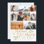 結婚したメリー数々の&-Photo Crismas Collage シーズンカード<br><div class="desc">祝初めてのクリスマスの皆さ結婚したんは、このホリデーカードを使って、「スタイリッシュオリジナル」と「レタリング」を使って、「結婚した」とは、ハンプリーの実を描いたものです。8枚の写真のコラージュが写真を紹介し、ハイライトお気に入りの表示。新婚夫婦結婚したが祝祭日のお知らせや結婚サンキューカードに使うのにのまわりに最適だ。このデザインはコレクションの一部で、色、レイアウト、お違うよび形式で使用できます。</div>