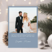 結婚したメリーArch Photo Dusty Blue Christmas シーズンカード