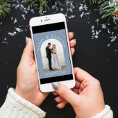 結婚したメリーArch Photo Dusty Blue Christmas シーズンカード