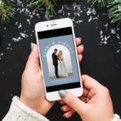 結婚したメリーArch Photo Dusty Blue Christmas シーズンカード