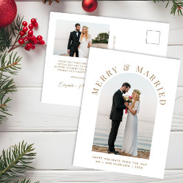 結婚したメリーArch Photo White金ゴールド シーズンポストカード