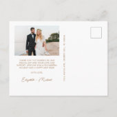 結婚したメリーArch Photo White金ゴールド シーズンポストカード (裏面)