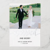 結婚したモダンメリーと結婚のPhoto Silver 箔シーズンカード (正面)