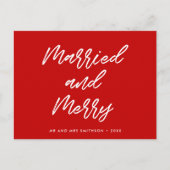 結婚したモダンメリータイポグラフィ ポストカード (正面)