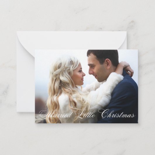 結婚したリトル結婚クリスマス ノートカード (正面)