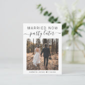 結婚した今すぐパーティー後の写真結婚の 案内ポストカード (スタンド正面)
