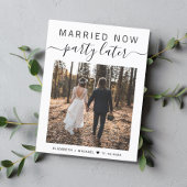 結婚した今すぐパーティー後の写真結婚の 案内ポストカード