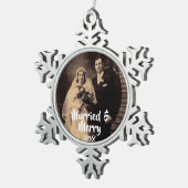 結婚した写メリー真 スノーフレークピューターオーナメント (右)