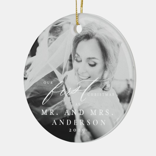 結婚した初めてのクリスマスオーナメント セラミックオーナメント (左)