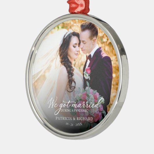 結婚した大流行の写真の中エレガントに メタルオーナメント (左)