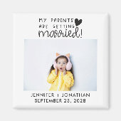 結婚した子供の写真を取得する親の日付を保存 マグネット (正面)