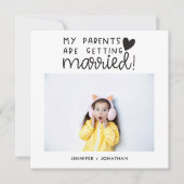 結婚した子供の写真を取得する親の日付を保存 案内状 (正面)