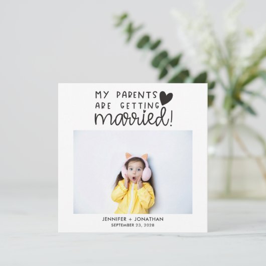 結婚した子供の写真を取得する親の日付を保存 案内状 (スタンド正面)