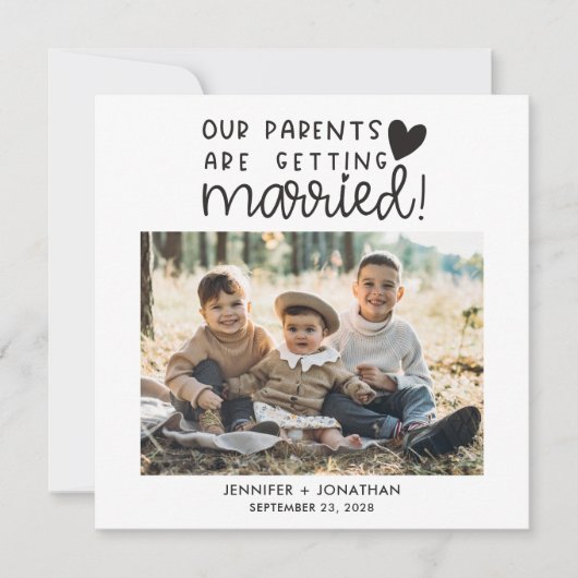 結婚した子供を撮った親救の写真日 案内状 (正面)