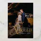 結婚した年の最初のクリスマス　夫婦2人の写真 箔シーズンカード (正面)