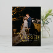 結婚した年の最初のクリスマス 夫婦2人の写真 箔シーズンカード (立ち正面)