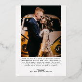 結婚した年の最初のクリスマス 結婚カップル2枚の写真 箔シーズンカード (裏面)