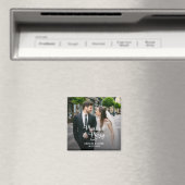 結婚した幸せな新婚夫婦の初めてのクリスマス写真 マグネット (インサイチュ (食洗機))