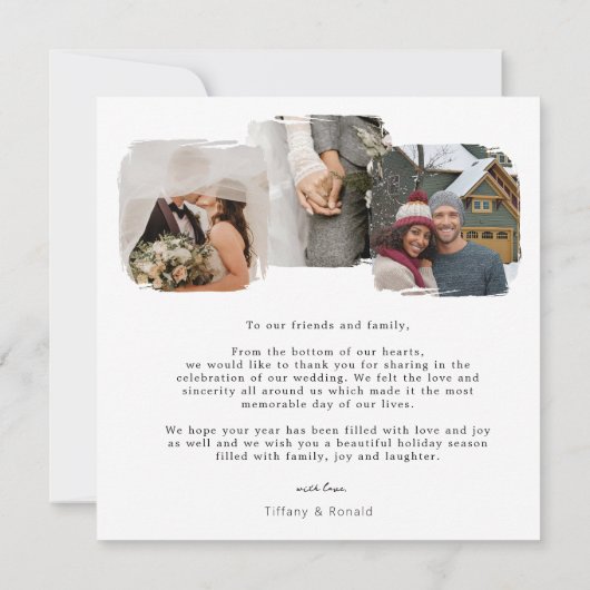 結婚した数々の初めてのクリスマス結婚の サンキューカード (裏面)