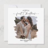 結婚した数々の初めてのクリスマス結婚の サンキューカード (正面)