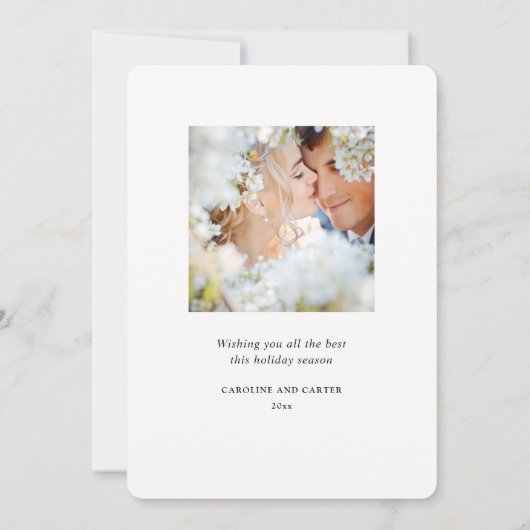 結婚した明るい新婚2枚の写真結婚 シーズンカード (裏面)