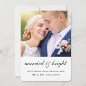 結婚した明るい新婚2枚の写真結婚 シーズンカード (正面)