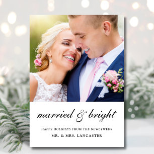 結婚した明るい新婚2枚の写真結婚 シーズンカード