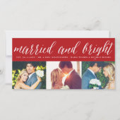 結婚した明るい3フォトコラージュモダン結婚ズ シーズンカード (正面)