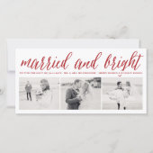 結婚した明るい3フォトコラージュモダン結婚ズ シーズンカード (正面)
