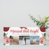 結婚した明るい3フォトコラージュモダン結婚ズ 招待状 (スタンド正面)