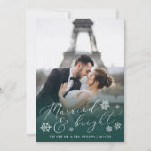 結婚した明るい |の結婚フォトホリデーカード シーズンカード (正面)