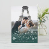 結婚した明るい |の結婚フォトホリデーカード シーズンカード (スタンド正面)