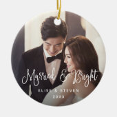 結婚した明るい |の結婚写真 セラミックオーナメント (正面)