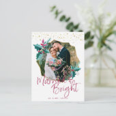 結婚した明るい |クリスマスフォトカード シーズンポストカード (スタンド正面)