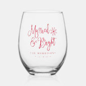 結婚した明るい |新婚旅行 ステムなしワイングラス (正面)