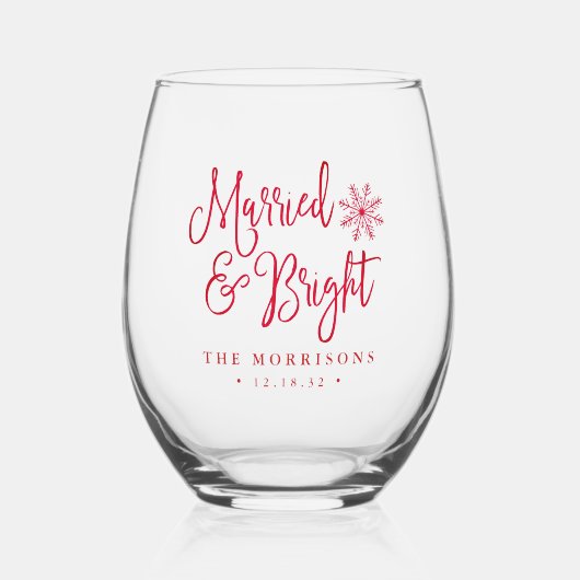 結婚した明るい |新婚旅行 ステムなしワイングラス (正面)