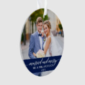 結婚した書結婚道の青 オーナメント (正面)