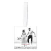 結婚した白黒2枚 キューブオーナメント (正面)