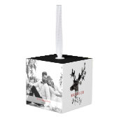 結婚した白黒2枚 キューブオーナメント (裏面アングル)