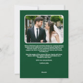 結婚した第1回メリークリスマス新婚フォトグリーン シーズンカード (裏面)