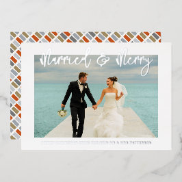 結婚した結婚メリー初めてのクリスマス 箔招待状