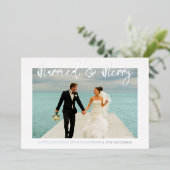 結婚した結婚メリー初めてのクリスマス 箔招待状 (立ち正面)